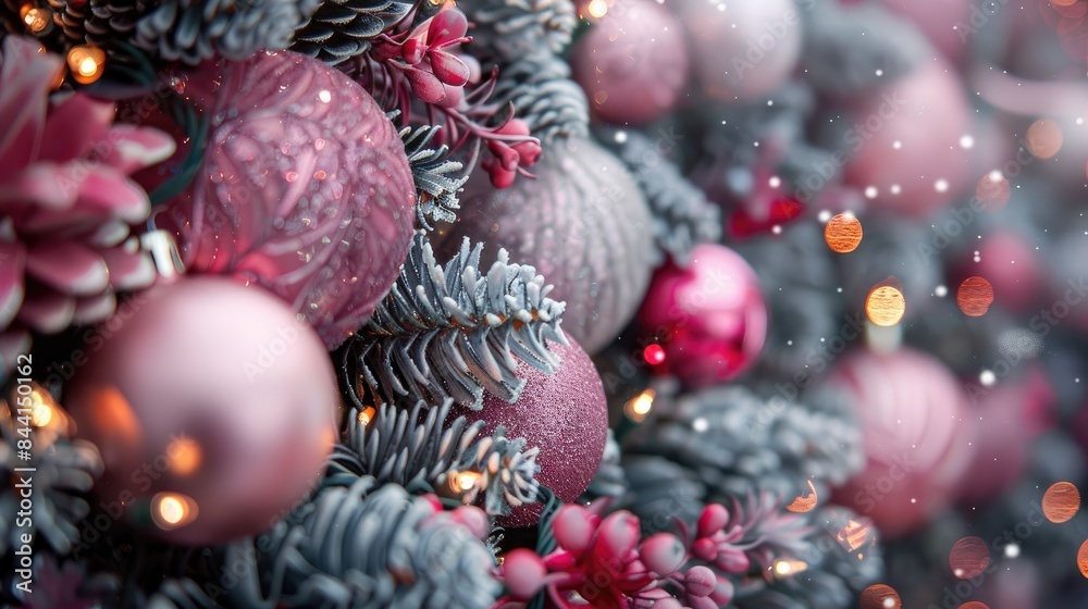 Christmas Background with Pink and Gray Theme Christmas Background with Pink and Gray Theme
