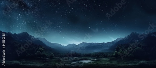 night view full of bright blue stars