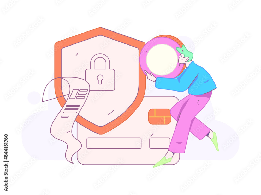 Online shopping payment security character flat vector concept operation hand drawn illustration
Online shopping payment security character flat vector concept operation hand drawn illustration