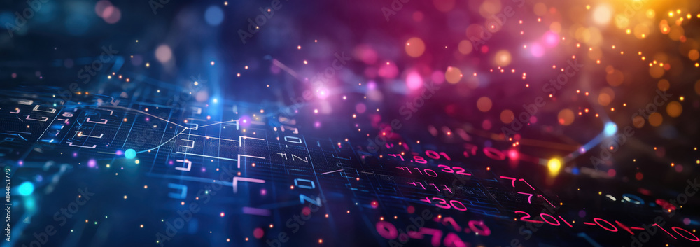 Obraz premium Colorful Math formula Banner Concept