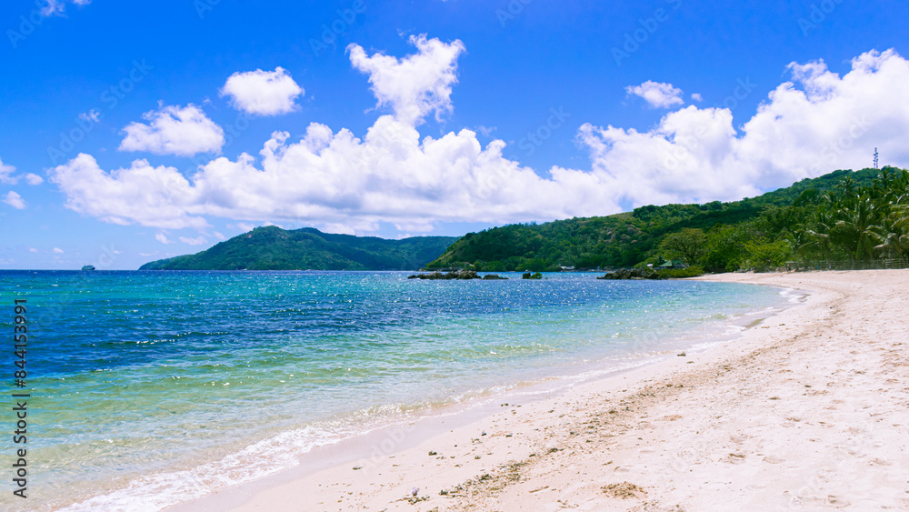 Bonbon Beach white sand on a sunny day. Romblon Island, Philippines Bonbon Beach white sand on a sunny day. Romblon Island, Philippines