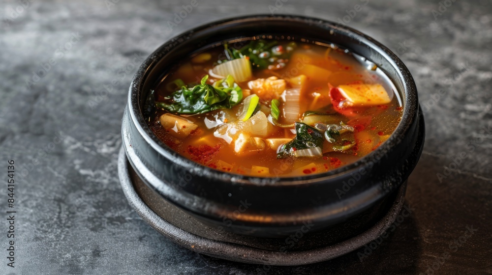 Korean Dish Featuring Cold Acorn Jelly Soup Korean Dish Featuring Cold Acorn Jelly Soup