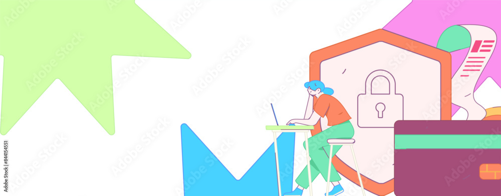 Online shopping payment security character flat vector concept operation hand drawn illustration
Online shopping payment security character flat vector concept operation hand drawn illustration