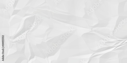 White wrinkly backdrop paper background. panorama grunge wrinkly paper texture background, crumpled pattern texture. paper crumpled texture. white fabric crushed textured crumpled.