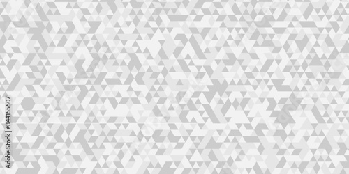 Abstract digital grid light pattern white Polygon Mosaic triangle Background, business and corporate background. Vector geometric technology gray and white triangle element light background. 