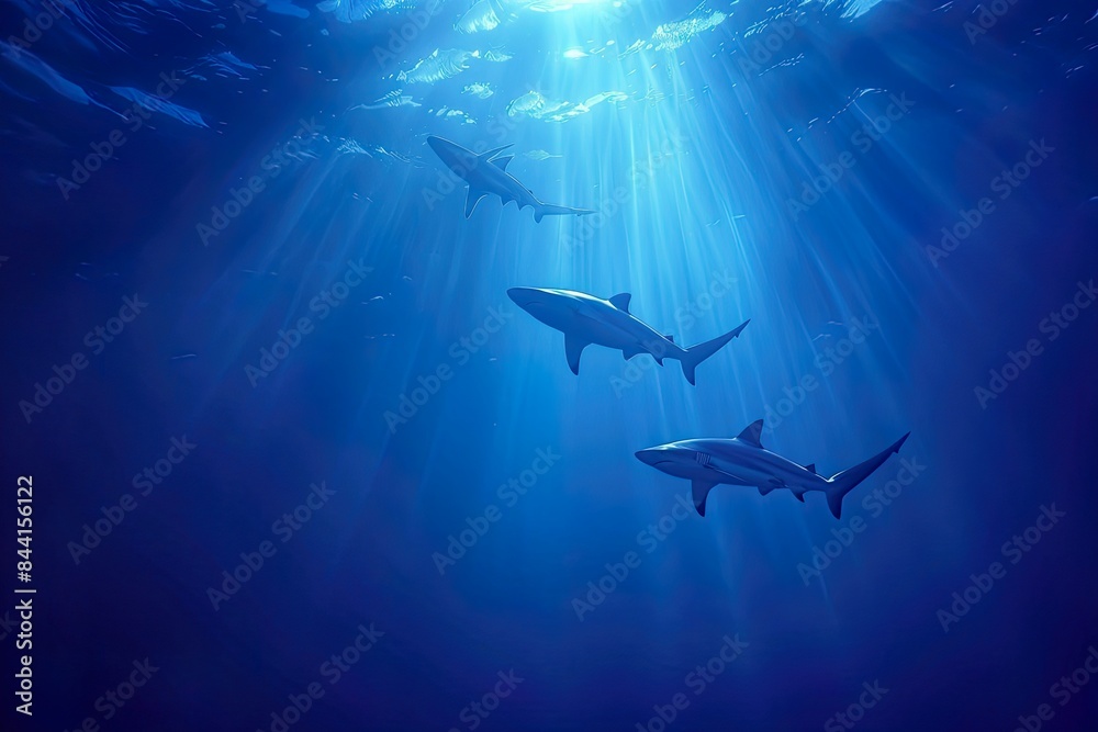 Obraz premium Great white shark swimming
