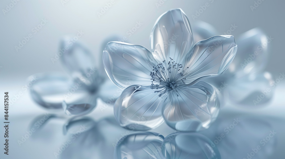 Luxury blossom flower in glass texture background. Luxury blossom flower in glass texture background.