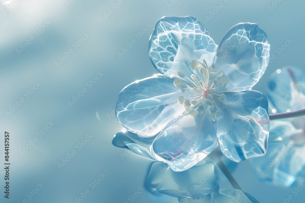 Luxury blossom flower in glass texture background. Luxury blossom flower in glass texture background.