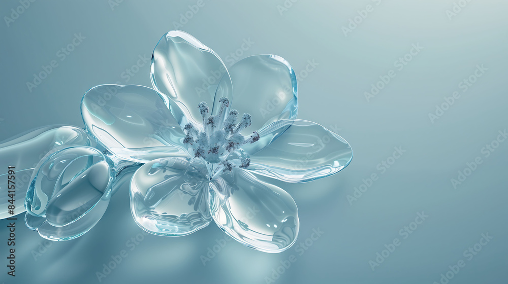Luxury blossom flower in glass texture background. Luxury blossom flower in glass texture background.