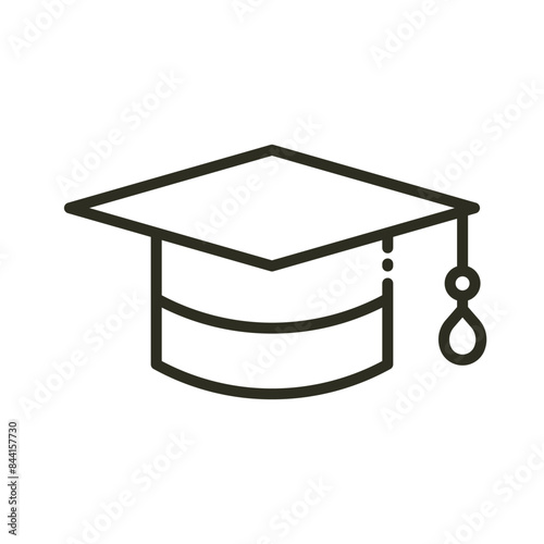 Graduated student hat outline icon. Graduate education vector icon illustration image