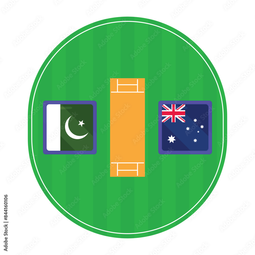 Pakistan vs Australia Cricket match Vector. Cricket Match vector on ground stadium Pakistan vs Australia Cricket match Vector. Cricket Match vector on ground stadium