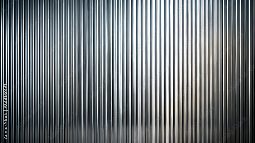 Obraz premium Corrugated Metal Siding Or Wall Paneling With Shiny Highlights