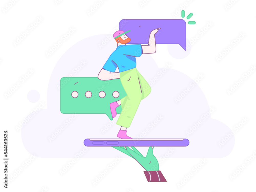 Communicate with consultants flat vector character concept operation hand drawn illustration
Communicate with consultants flat vector character concept operation hand drawn illustration