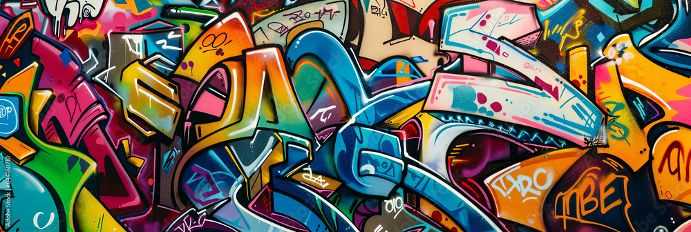 colorful graffiti wall, generative AI