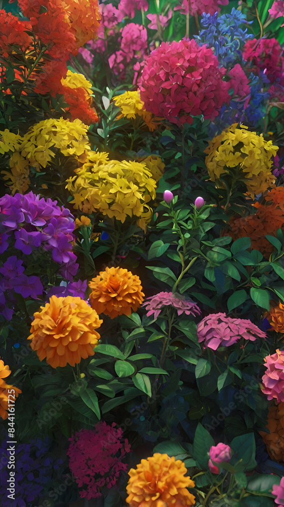 The flowers are colorful and look beautiful. The flowers are colorful and look beautiful.