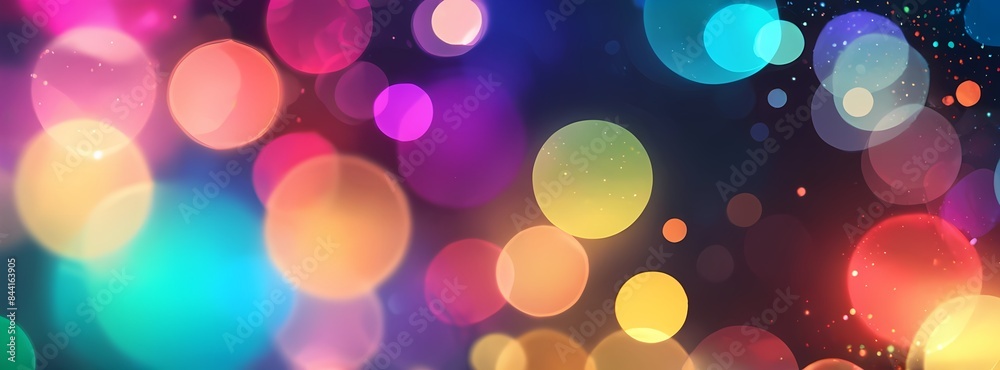 abstract image of colorful bokeh lights on a dark background. soft and glowing balls in blue and pink , rainbow abstract image of colorful bokeh lights on a dark background. soft and glowing balls in blue and pink , rainbow