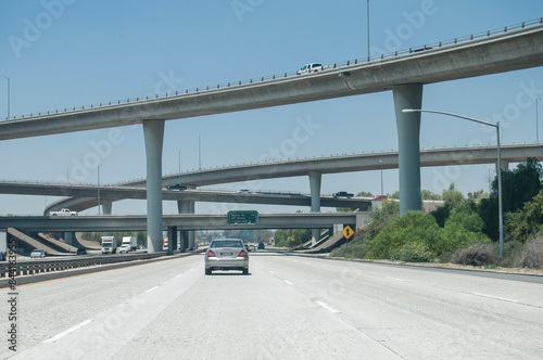 Road trip with highways in the state of california, part of the transportation system in the US photo