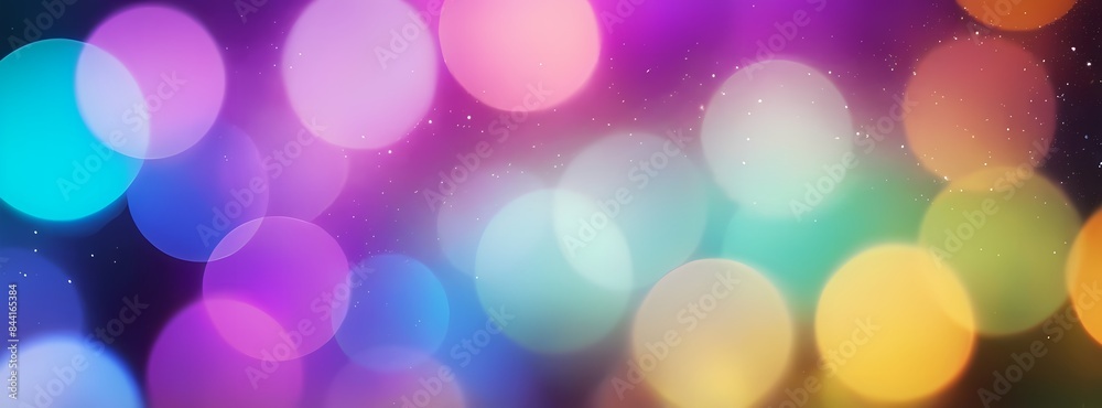 abstract image of colorful bokeh lights on a dark background. soft and glowing balls in blue and pink , rainbow abstract image of colorful bokeh lights on a dark background. soft and glowing balls in blue and pink , rainbow