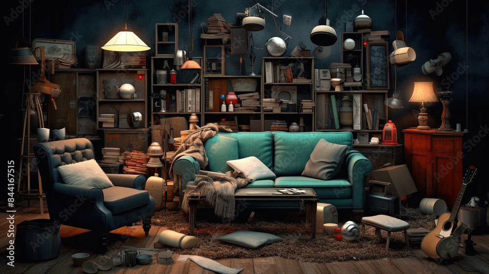 Naklejka premium mockup with furniture