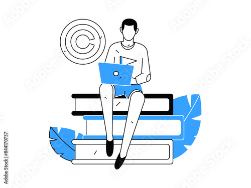 Protect intellectual property flat vector concept operation hand drawn illustration
