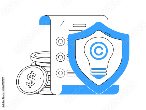 Protect intellectual property flat vector concept operation hand drawn illustration
