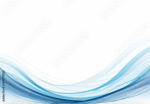 Minimalistic Vector Banner Design with Blue Wavy Lines on White Background, Flat Design with Simple Graphic Elements and Light Blue Color Scheme.