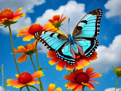 Butterfly Stock Photo, Butterfly, Beauty In Nature, Flower, Butterflies, Generated By Ai.