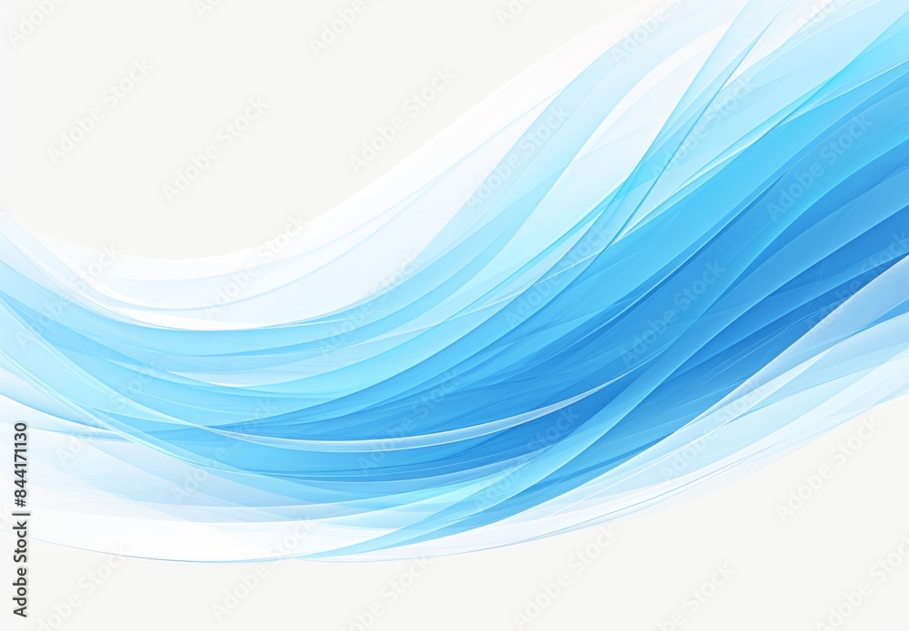 Business Banner Design with Light Blue Wavy Lines on White Background, Featuring Simple Vector Shapes and Flat Color Palette. Minimalistic Graphic Style with Ample White Space.