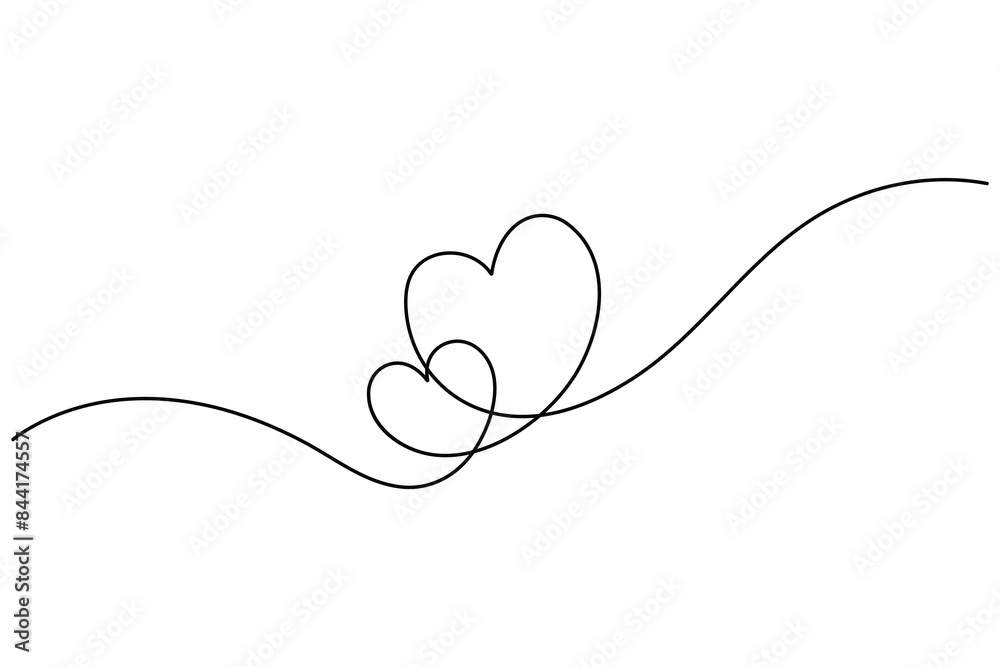 Continuous one line drawing of two hearts and romantic love symbol vector illustration
Continuous one line drawing of two hearts and romantic love symbol vector illustration