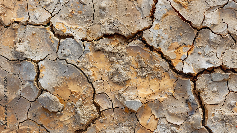 Cracked Earth Texture Depicting Dry, Parched Soil with Deep Fissures Cracked Earth Texture Depicting Dry, Parched Soil with Deep Fissures