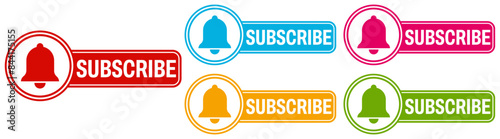 set subscribe labels icon. channel notification sign design template vector illustration