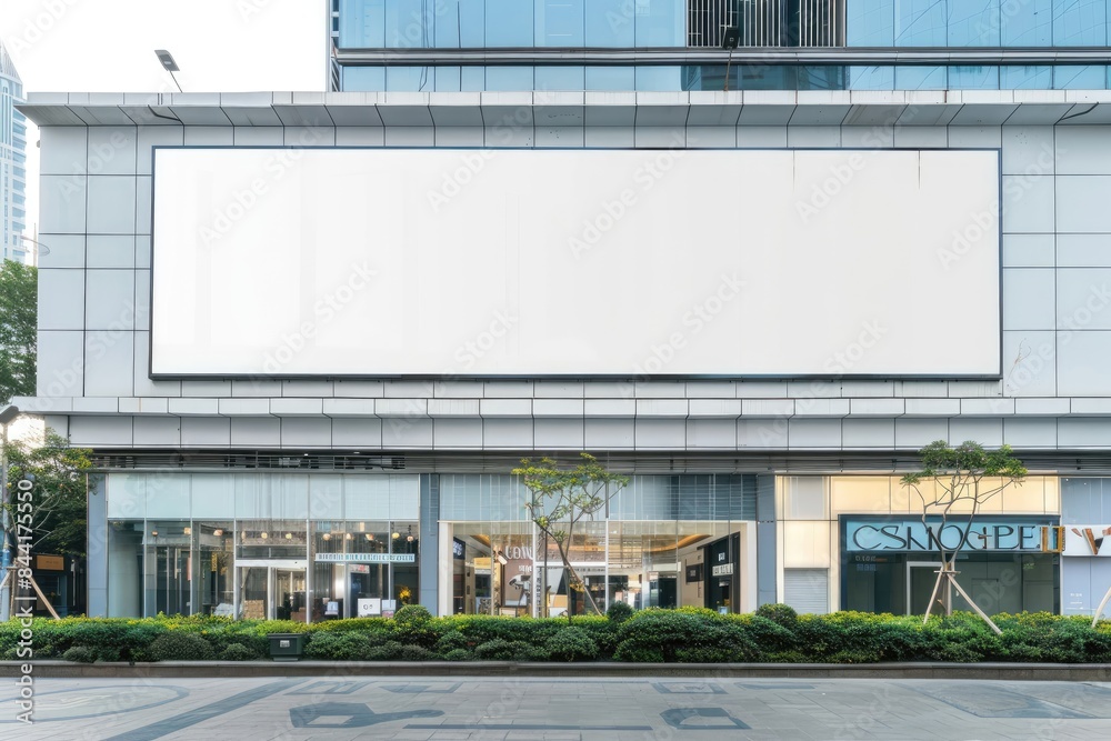Blank Billboard on a Modern Building in a City. Blank Billboard on a Modern Building in a City.
