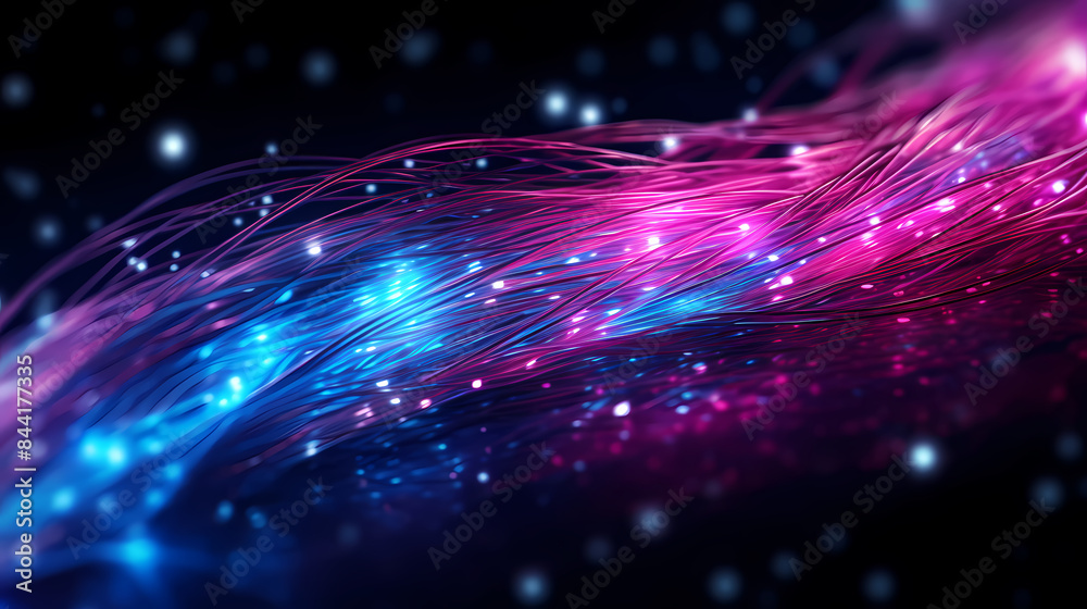 Obraz premium Glowing fiber optic cable