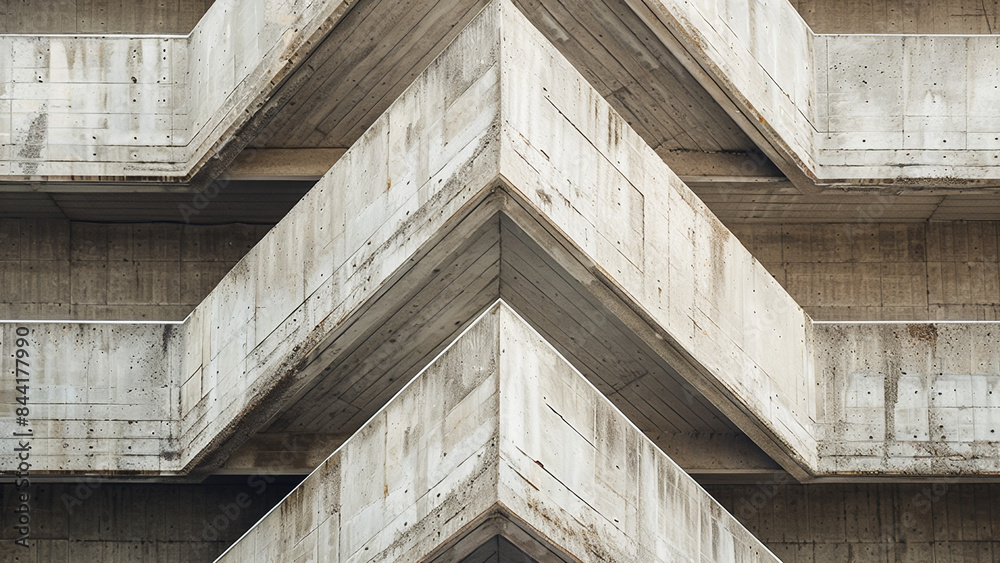 Close-Up View of Brutalist Architecture with Repetitive Concrete Patterns Close-Up View of Brutalist Architecture with Repetitive Concrete Patterns