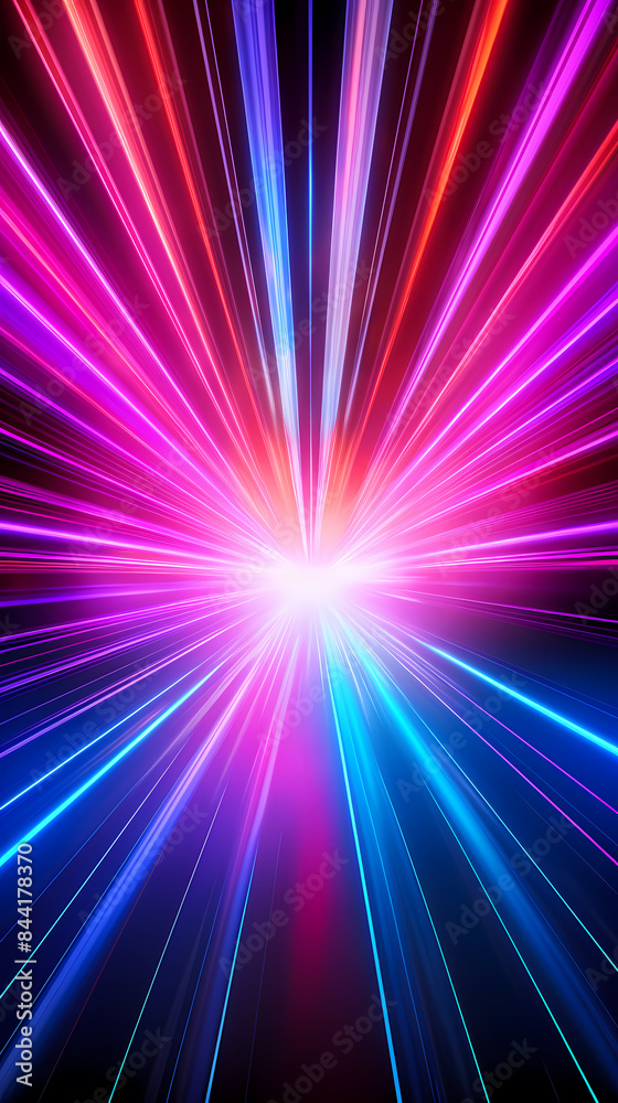 Fototapeta premium Abstract background with colorful light and speed lines