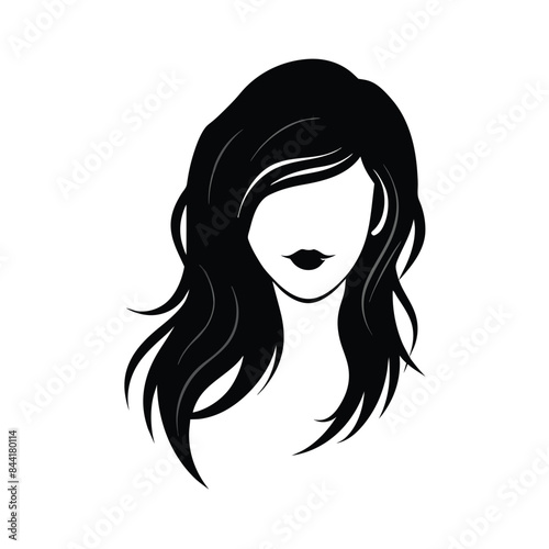 woman with long hair isolated on white background 2