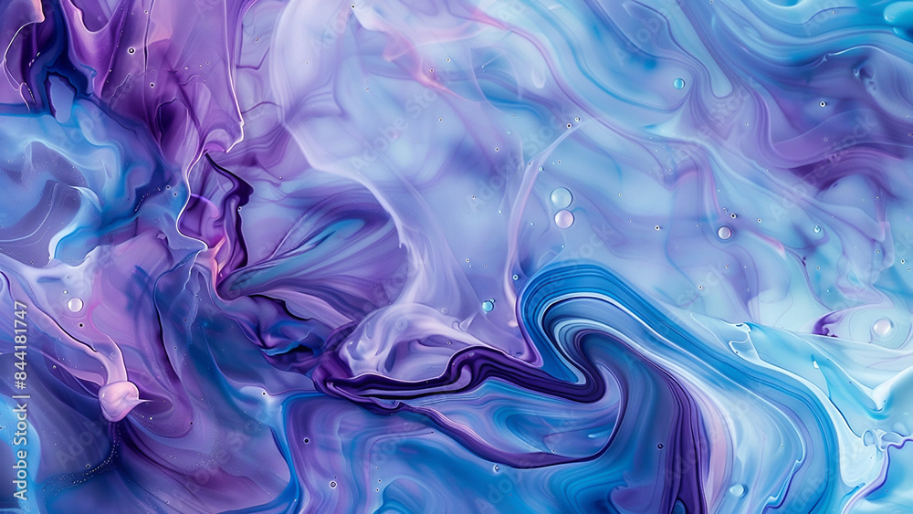 Vibrant Purple and Blue Ink Swirls in Abstract Fluid Art Vibrant Purple and Blue Ink Swirls in Abstract Fluid Art