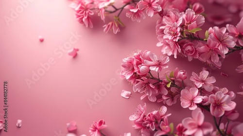 Whispers of Spring  Dreamy Cherry Blossoms on Peach Gradient Backdrop