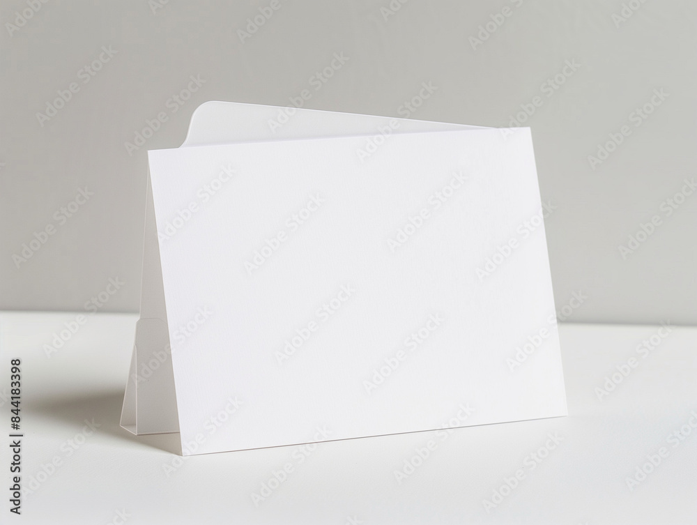 Elegant Illustration of a Clear Postcard Holder Against a Soft Backdrop Elegant Illustration of a Clear Postcard Holder Against a Soft Backdrop