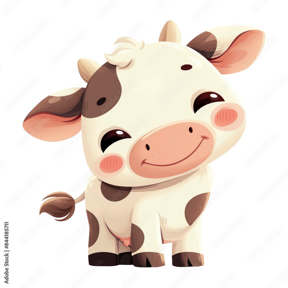 Happy cute cow cartoon illustration Happy cute cow cartoon illustration