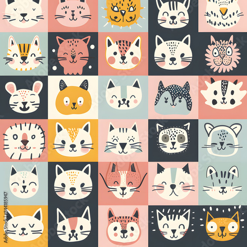 wallpaper, tiles or carpet in a seamless pattern.
