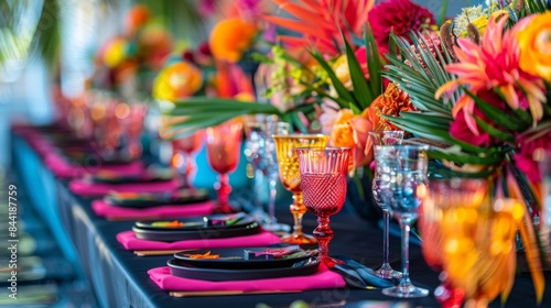 Vibrant abstract color palette setting the stage for a dynamic and lively party