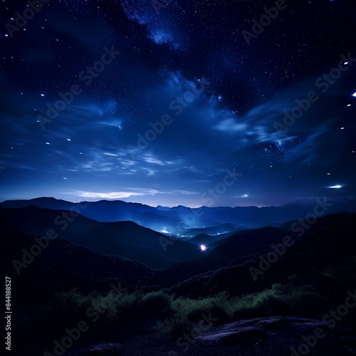  A dark location away from city lights capturing the beauty of the night sky including stars and the beauty of the milky way galaxy