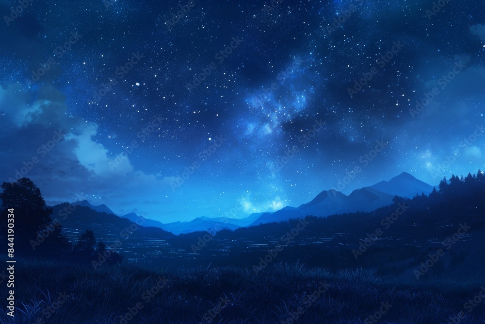 Night Sky Over Silhouetted Mountains Night Sky Over Silhouetted Mountains