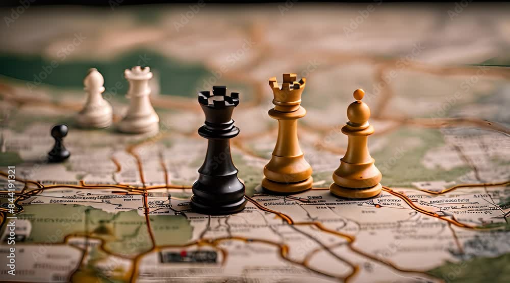 Chess Pieces Symbolizing Nations. Global Diplomacy Chess Pieces Symbolizing Nations. Global Diplomacy