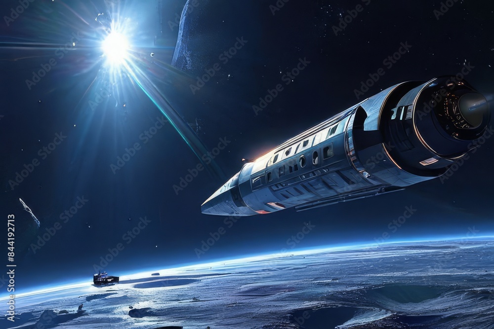 Fototapeta premium AI Image Generator, Interstellar Spacecraft Launching