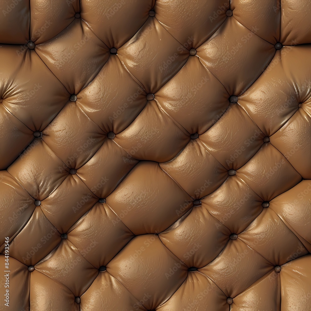 Naklejka premium Seamless beige leather upholstery pattern, 3d illustration 