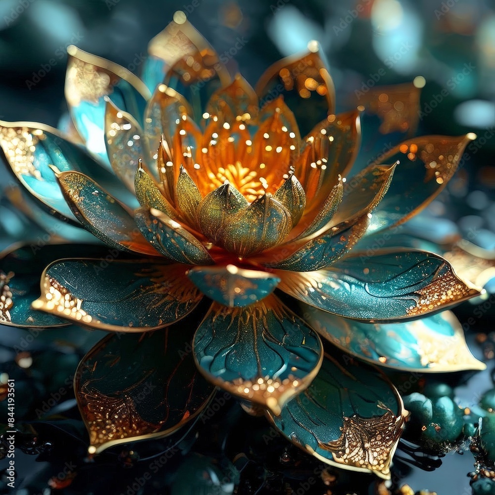 Fototapeta premium AI Image Generator, the gold lotus