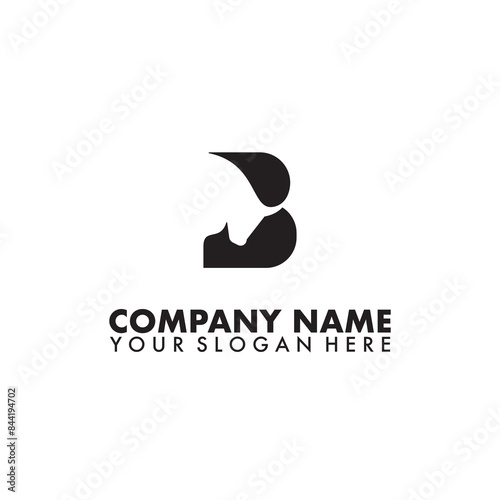 Initial Letter B with bulls logo design on white background
