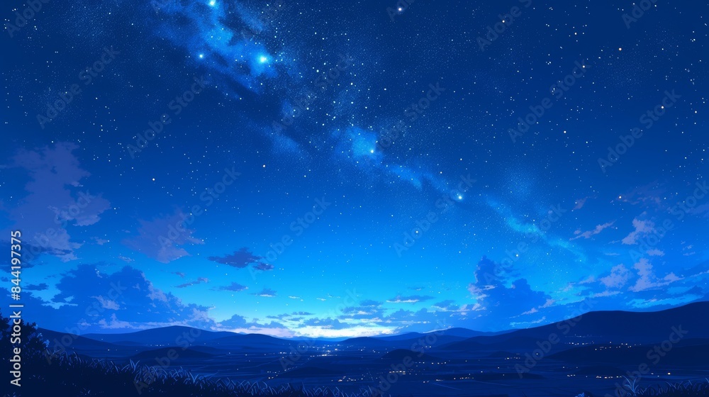 Starry Night Over a Tranquil Valley